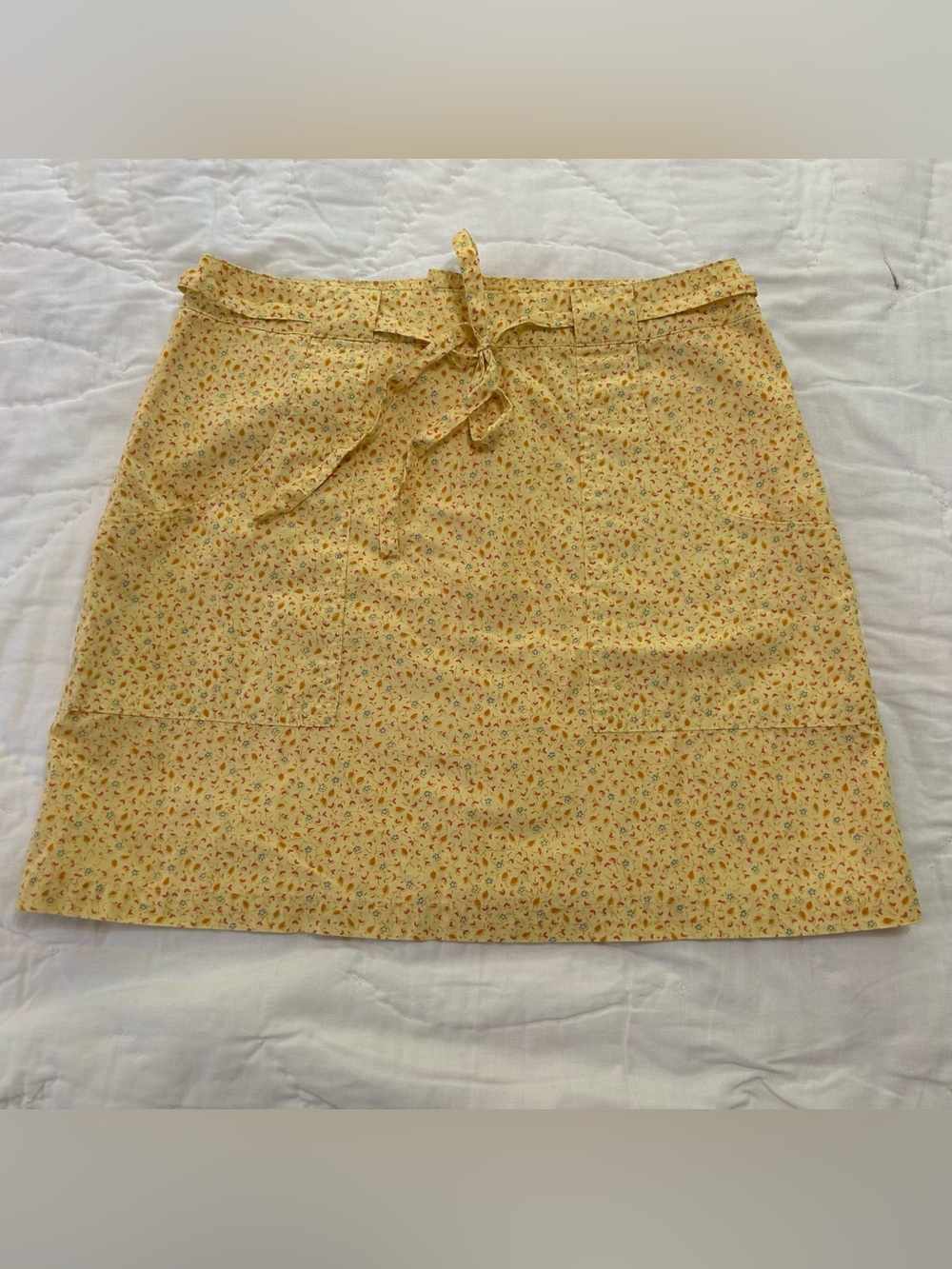 VTG 90s American Eagle Mini Skirt Ditzy Floral Womens 0 Yellow Cottage Fairy